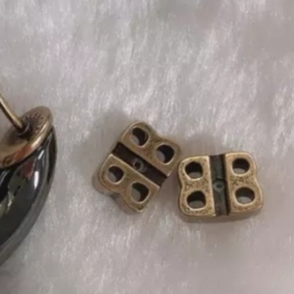 Curvy Pave Crystal Gunmetal Black Hoop Earrings - Picture 4 of 6